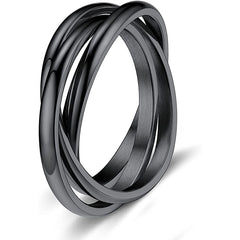 Three-Ring Rotating Anxiety Relief Jewelry for Couples